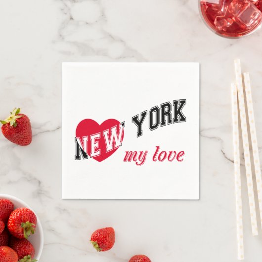 Serviette En Papier New York, mon amour (En situation)