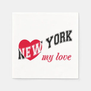 Serviette En Papier New York, mon amour