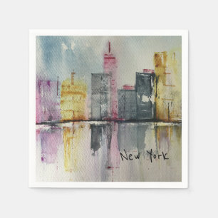 Serviette En Papier New York NYC Skyline Cityscape