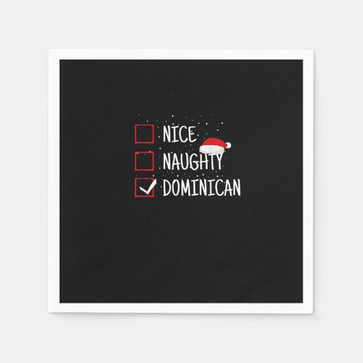 Serviette En Papier Nice Naughty Dominican Christmas List (Devant)