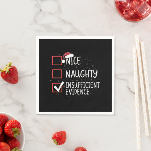 Serviette En Papier Nice Naughty Insuffisant Preuve Noël Drôle