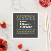 Serviette En Papier Nice Naughty Juif Hanoukka Ugly Sweater (En situation)