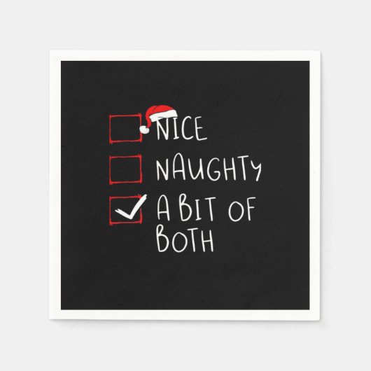 Serviette En Papier Nice Naughty Santa Hat Humor Vibe (Devant)