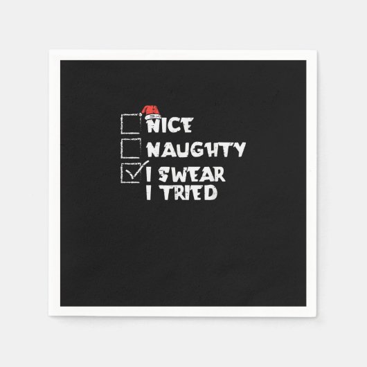 Serviette En Papier Nice Naughty Tried My Best Holiday Humor (Devant)