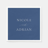 Serviette En Papier Nicole Royal Blue Mariage élégant (Devant)