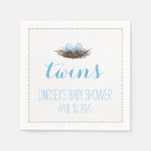 Serviette En Papier Nid d'oiseaux d'aquarelle | Twis Baby Boys Douche (Devant)