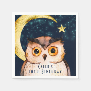 Serviette En Papier Night Owen mignon Sleepover Stwood Anniversaire