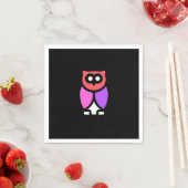 Serviette En Papier Night Owl, Beau rose & rouge, Pop Art Abstrait (En situation)