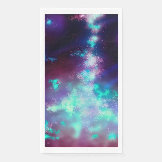 Serviette En Papier Night Sky Neon Lumières Napkin (Devant)