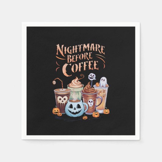 Serviette En Papier Nightmare avant café Citrouille épice Halloween (Devant)