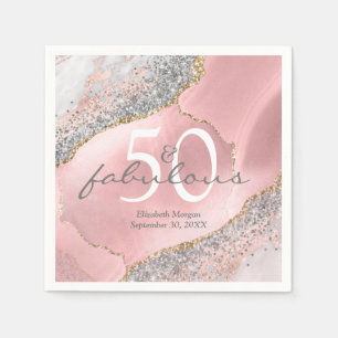 Serviette En Papier N'importe quel âge 50 Fabuleux Rose Parties scinti