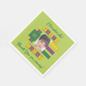 Serviette En Papier N'importe quel âge ajouter photo nom vert fête d'a (Coin)