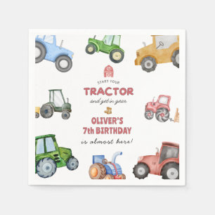 Serviette En Papier N'importe quel âge Jour de tracteur aquarelle
