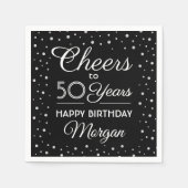 Serviette En Papier N'IMPORTE QUEL Anniversaire Chevaucher Noir, Blanc (Devant)
