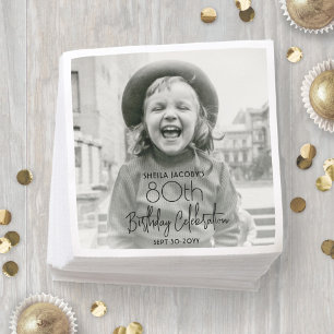 Serviette En Papier N'IMPORTE QUEL Anniversaire Chic Style Typographie