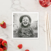 Serviette En Papier N'IMPORTE QUEL Anniversaire Chic White Typographie (En situation)