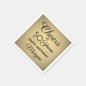 Serviette En Papier N'IMPORTE QUEL anniversaire encourage Elegant Noir (Coin)
