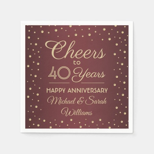 Serviette En Papier N'IMPORTE QUEL Anniversaire encourage la Bourgogne (Devant)