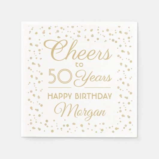 Serviette En Papier N'IMPORTE QUEL Anniversaire Salue Élégante Parties (Devant)