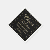 Serviette En Papier N'IMPORTE QUEL Anniversaire Salue Noir et Or Confe (Coin)