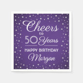 Serviette En Papier N'IMPORTE QUEL Anniversaire Salue Parties scintill (Devant)