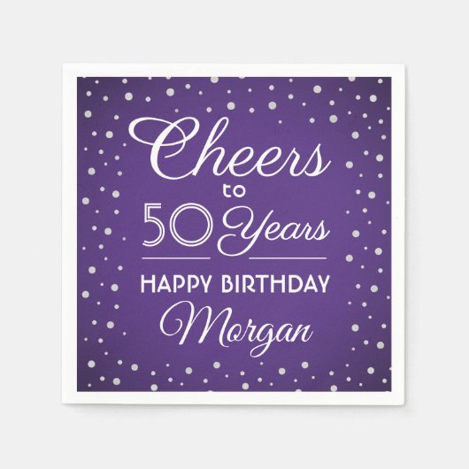 Serviette En Papier N'IMPORTE QUEL Anniversaire Salue Parties scintill (Devant)