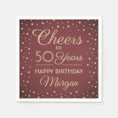 Serviette En Papier N'IMPORTE QUEL Anniversaire Soirée Bourgogne & Par (Devant)