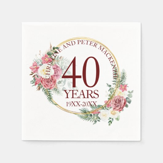 Serviette En Papier N'importe quel Mariage Blush Rose Anniversaire (Devant)