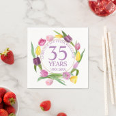 Serviette En Papier N'importe quel Mariage d'aquarelle Tulipes Anniver (En situation)