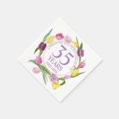 Serviette En Papier N'importe quel Mariage d'aquarelle Tulipes Anniver (Coin)