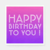 Serviette En Papier N'Importe Quel Nom Modifiable Joyeux Anniversaire  (Devant)