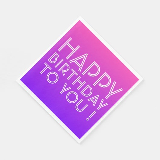 Serviette En Papier N'Importe Quel Nom Modifiable Joyeux Anniversaire  (Coin)