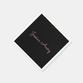 Serviette En Papier N'importe quel nom | Superbe écriture rose éditabl (Coin)
