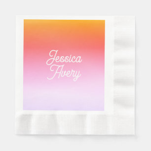 Serviette En Papier N'importe quel nom   Texte de style vintage couleu