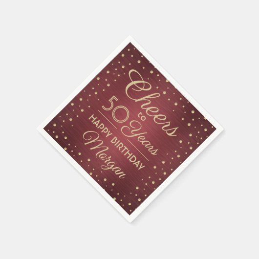 Serviette En Papier N'IMPORTE QUEL Oeuvre D'Anniversaire Brossé Bourgo (Coin)