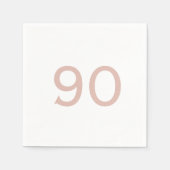 Serviette En Papier Ninetieth Birthday Blush Number Cocktail blanc (Devant)