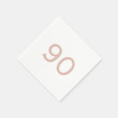 Serviette En Papier Ninetieth Birthday Blush Number Cocktail blanc (Coin)