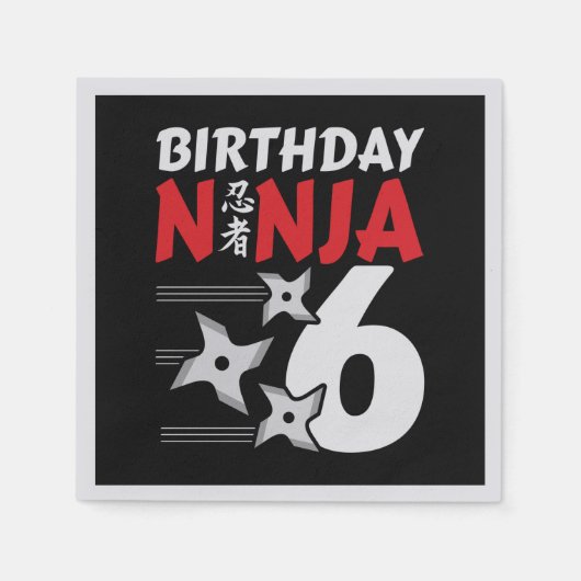Serviette En Papier Ninja fête d'anniversaire - Anniversaire Ninja 6 (Devant)