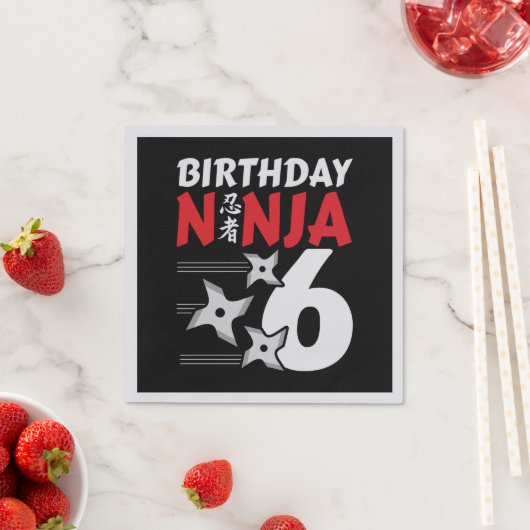 Serviette En Papier Ninja fête d'anniversaire - Anniversaire Ninja 6 (En situation)