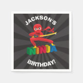 Serviette En Papier Ninja Guerrier fête d'anniversaire (Devant)