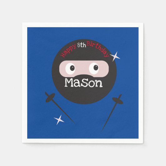 Serviette En Papier Ninja Martial Arts Karate Boys Anniversaire (Devant)