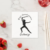 Serviette En Papier Ninja Swordswoman Silhouette Thunder_Cove (En situation)