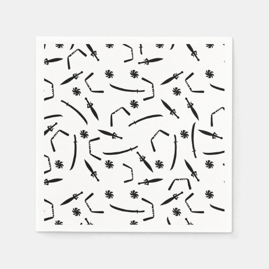 Serviette En Papier Ninja Warrior Anniversaire de enfant Party Noir et (Devant)