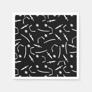 Serviette En Papier Ninja Warrior Anniversaire de enfant Party Noir et