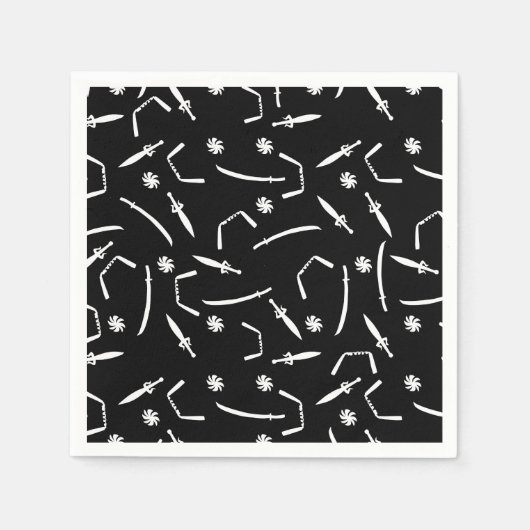 Serviette En Papier Ninja Warrior Anniversaire de enfant Party Noir et (Devant)
