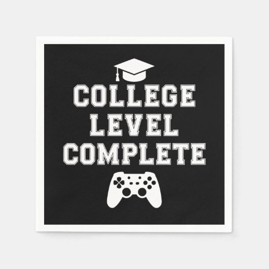 Serviette En Papier Niveau collégial Complet Graduation Gamer Jeu (Devant)