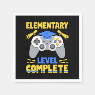 Serviette En Papier Niveau élémentaire Complet Jeu Gamer Graduation