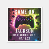 Serviette En Papier Niveau supérieur ! Jeu vidéo Neon fête d'anniversa (Devant)