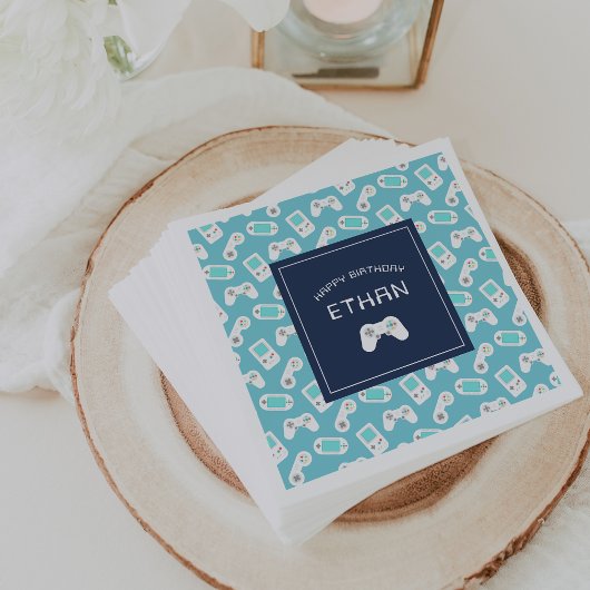 Serviette En Papier Niveau supérieur | Thème Gamer Personnalisé Annive