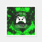 Serviette En Papier Niveau Up Vidéo Jeu Camion Fête d'anniversaire (Devant)